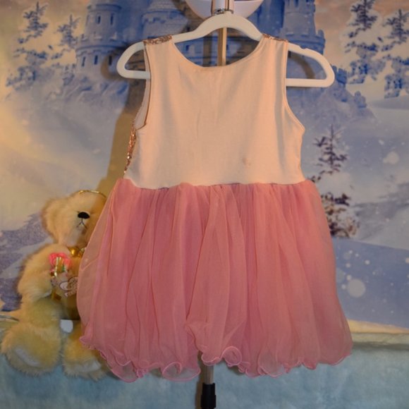 NWT ~ Whitney Elizabeth Pink & Gold Sequin Dress Size 3/4 - Picture 4 of 8